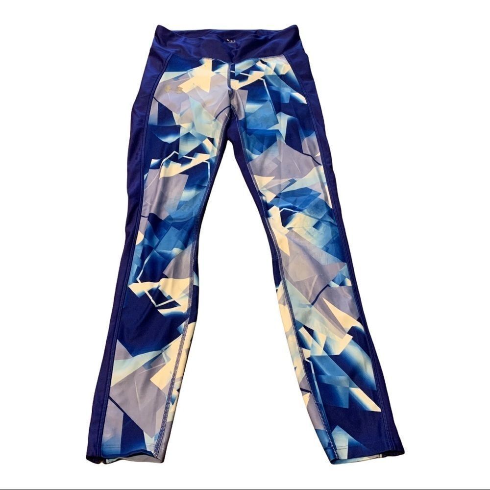Under Armour Women’s Compression Heatgear Legging MEDIUM Purple Blue Zip Ankle